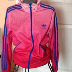 Pink Ombré Adidas track jacket. Medium EUC