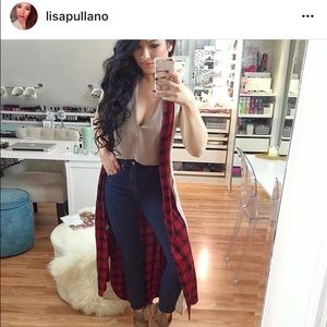 Plaid sleeveless vest
