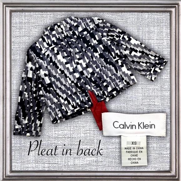 Calvin Klein Cotton 3/4 Sleeve Trapeze Blazer XS 4 - Picture 2 of 4