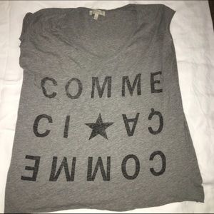 Zara "comme ci comme ca" v neck tee