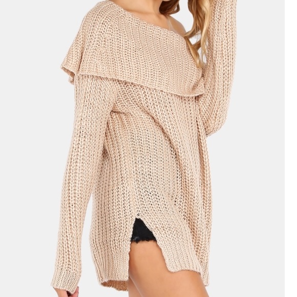 🎉LAST ONE 🎉NWT Marled Oatmeal Sweater Tunic - Picture 3 of 4