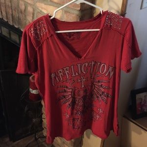 Affliction shirt.
