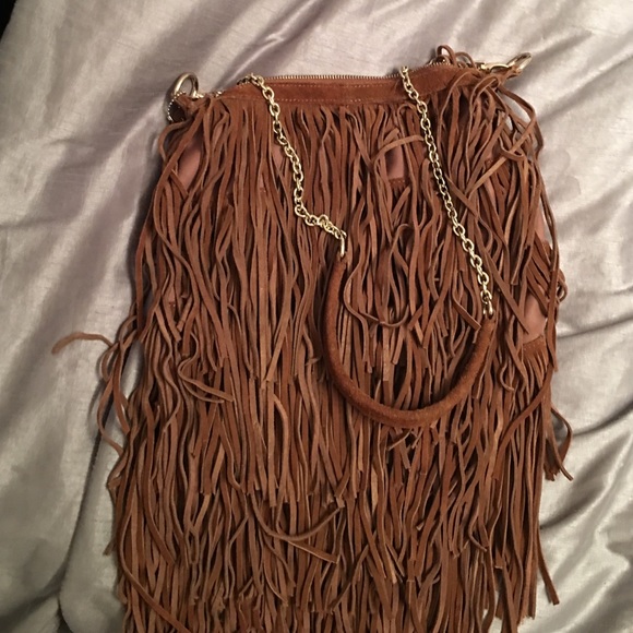 Cross body fringe hobo