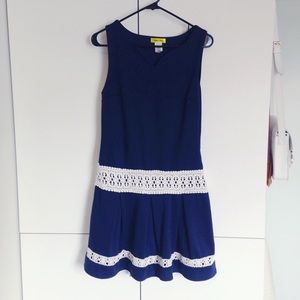 Navy blue Modcloth knit dress with drop waist