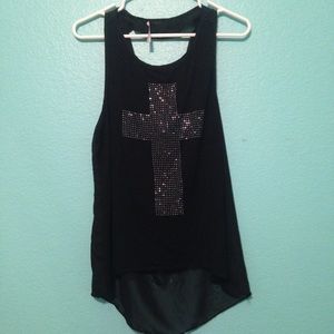 Jeweled Cross Tank Top.