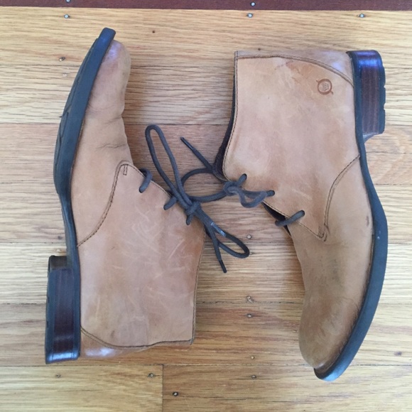 Born Shoes - Camel leather lace up shoes