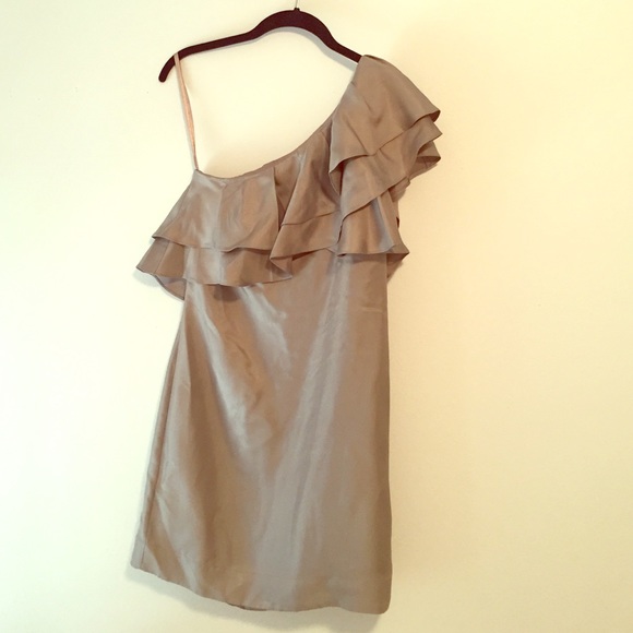 Metallic one shoulder party dress