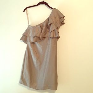 Metallic one shoulder party dress