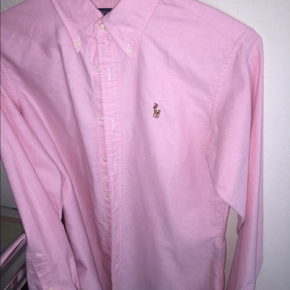 pink polo button down
