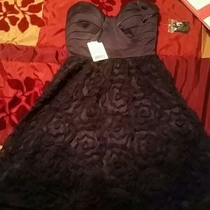 Deep purple strapless dress