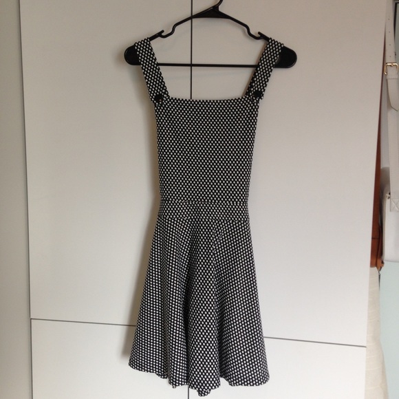 Retro polka dot  pinafore overall dress