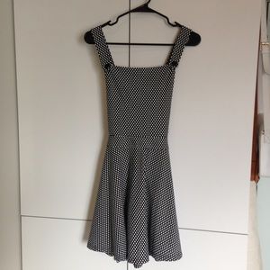 Retro polka dot  pinafore overall dress