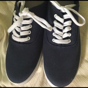 Navy sneakers, never worn