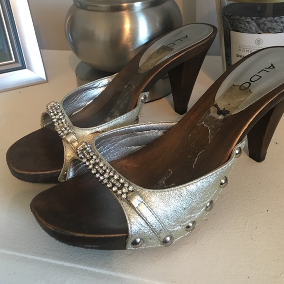 ALDO silver heels