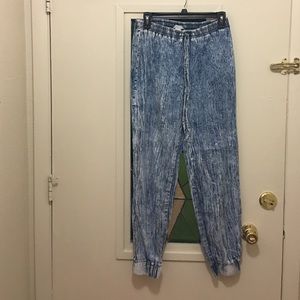 Acid wash comfy joggers.