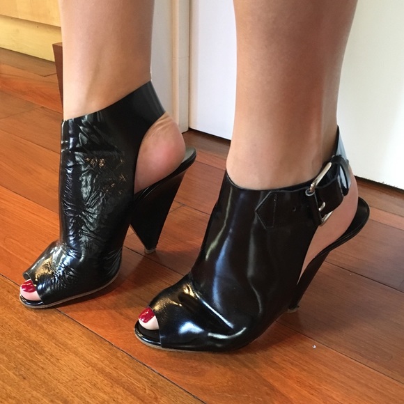 Chloe Patent Leather Cone Wedge Bootie