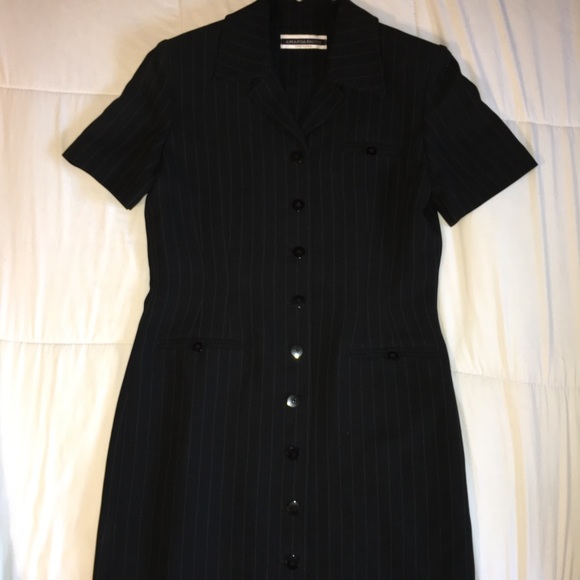 💄Form-fitting Black with subtle Pinstripes, Dress