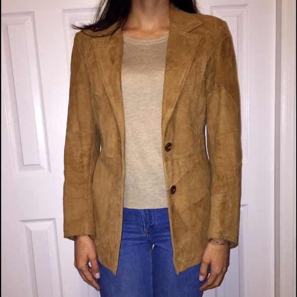 Genuine Suede Tan Leather Coat - Picture 1 of 3