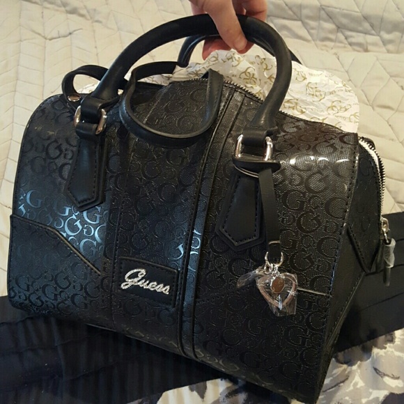 NWT | Guess Leather Dome Satchel | Black