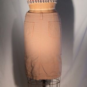 Aventura khaki cotton blend SPF pencil skirt