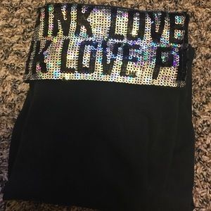 VS Pink Sequin Yogas