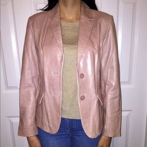 INC Light Pink Genuine Leather Jacket