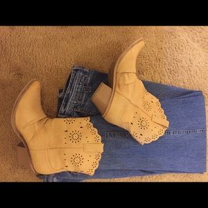 Super Cute Boots with 'lace' cut outs. Size 9
