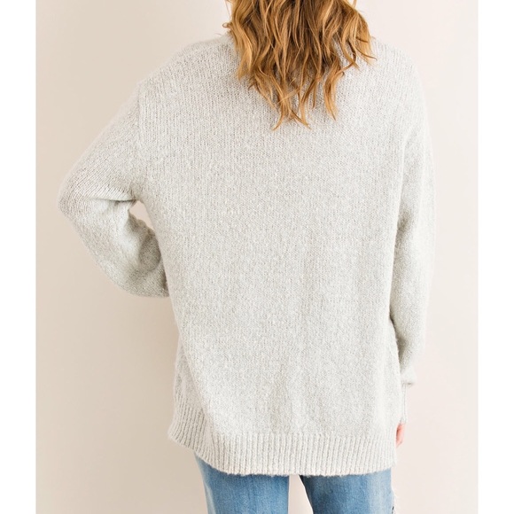 Lace Up Cozy Knit Sweater - Picture 2 of 2