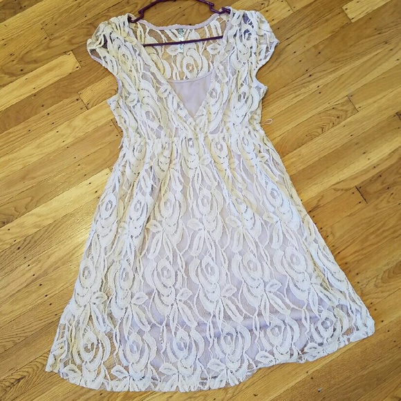 EUC cream size large lace dress