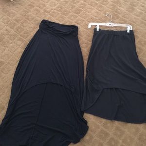 2 high/ low casual skirts