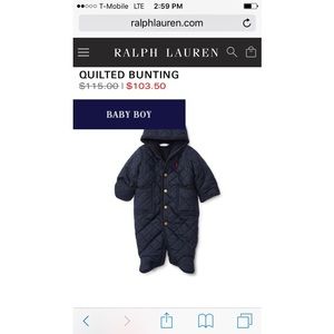 Ralph Lauren Baby Boy (18 months) Quilted Bunting