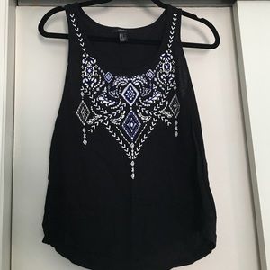 Black embroidered shirt