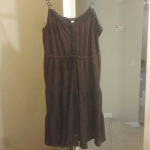 Free People Knit Ruffled Dress With Lace Detail
