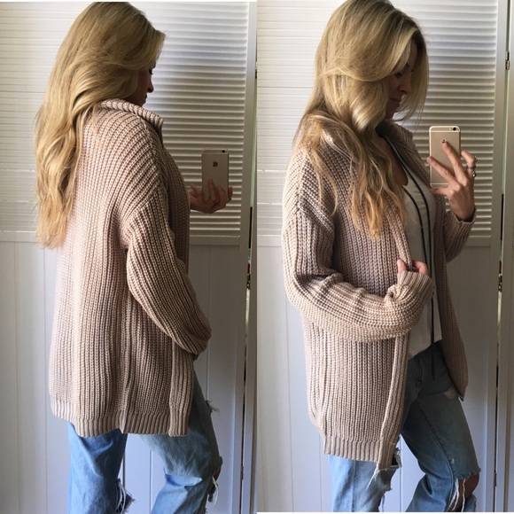 ✨Sale//Last • Chai Loose Knit Sweater Jacket - Picture 3 of 4