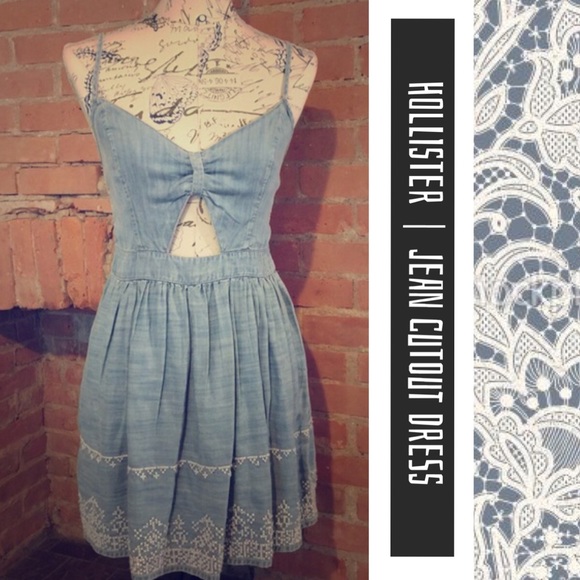 ⛔️Sold⛔️Hollister | Bow-tie Cutout Jean Dress