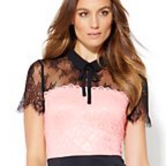 COLORBLOCK LACE SHEATH DRESS - Picture 3 of 9