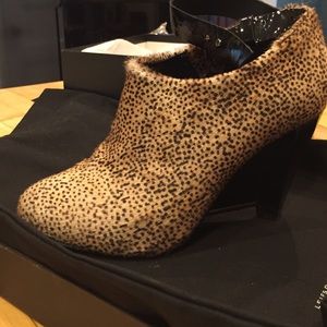 Anthropologie wedge bootie w/ ankle strap