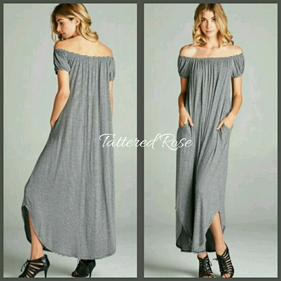 🌴 Navy Blue Stripe Maxi - Picture 4 of 4