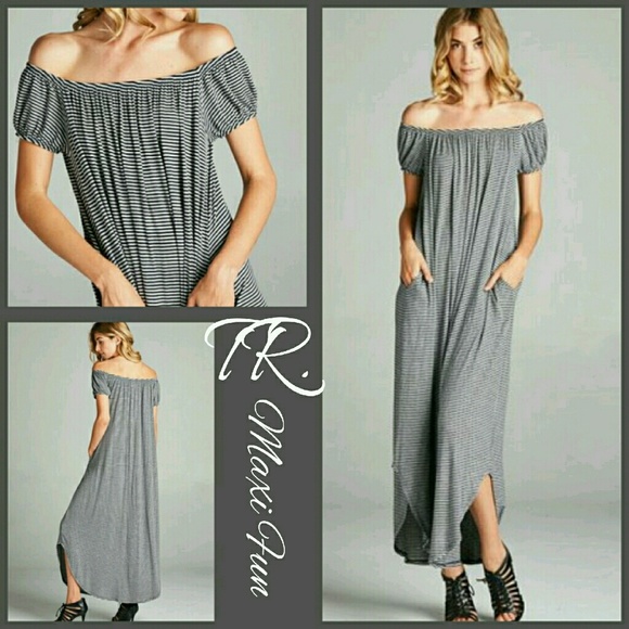 🌴 Navy Blue Stripe Maxi - Picture 2 of 4