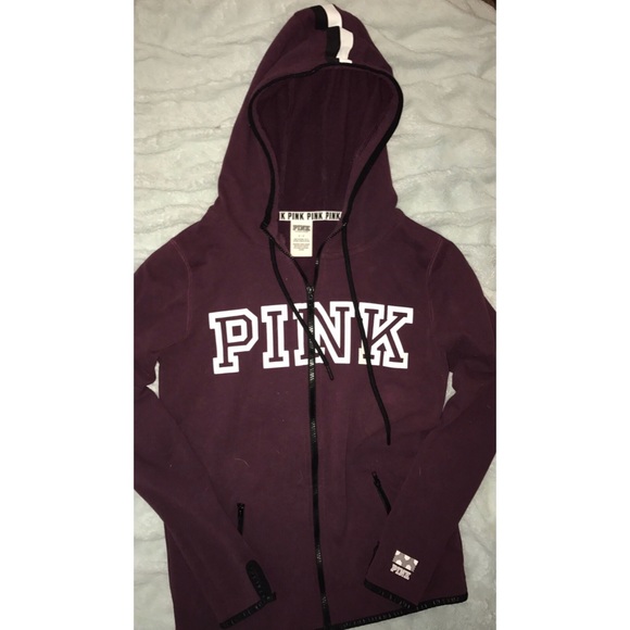 maroon zip up hoodie from pink
