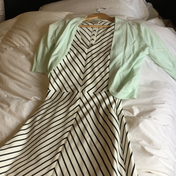 Banana Republic black and white striped dress