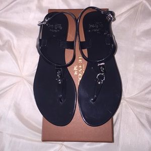 Black jelly Coach sandal