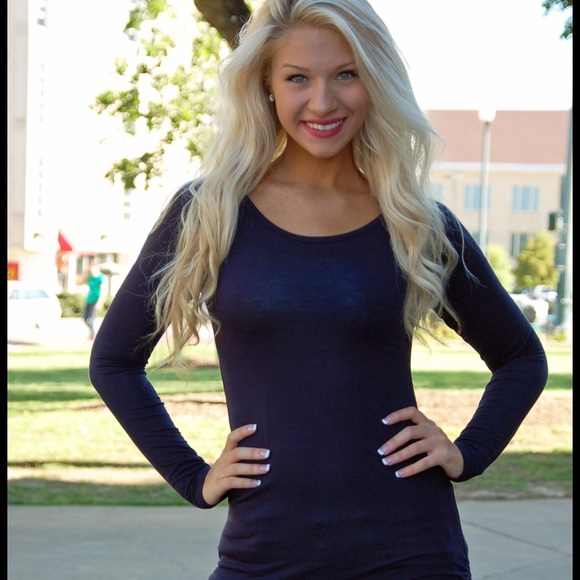 💥RESTOCKED S-L Navy Long Sleeve Tunic Top - Picture 3 of 4