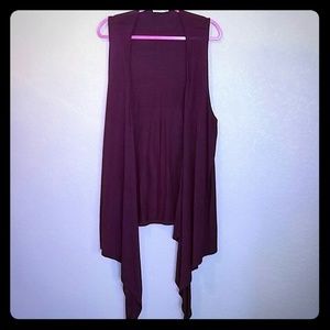 Long Sweater Vest in Maroon