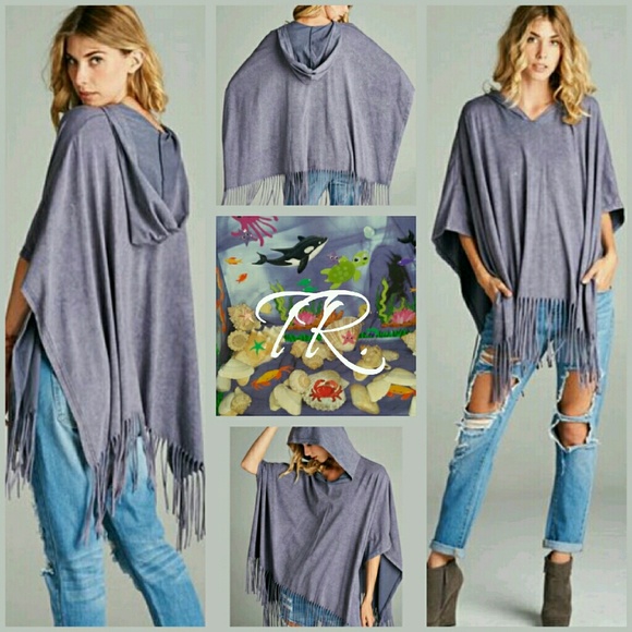 Tattered Rose Tops - ⛄️Lilac Hooded Poncho Lightweight