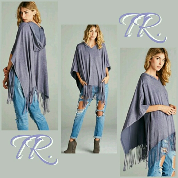 ⛄️Lilac Hooded Poncho Lightweight - Picture 2 of 4