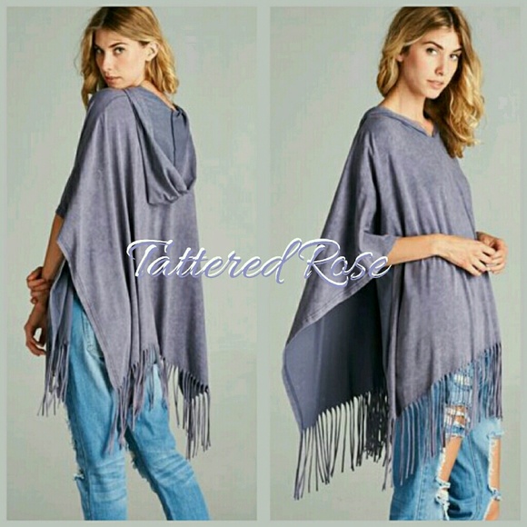 ⛄️Lilac Hooded Poncho Lightweight - Picture 3 of 4