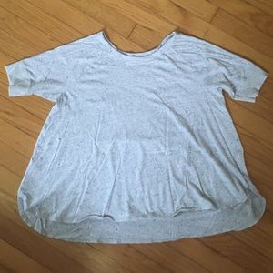 LOFT gray t shirt. Flares at bottom.