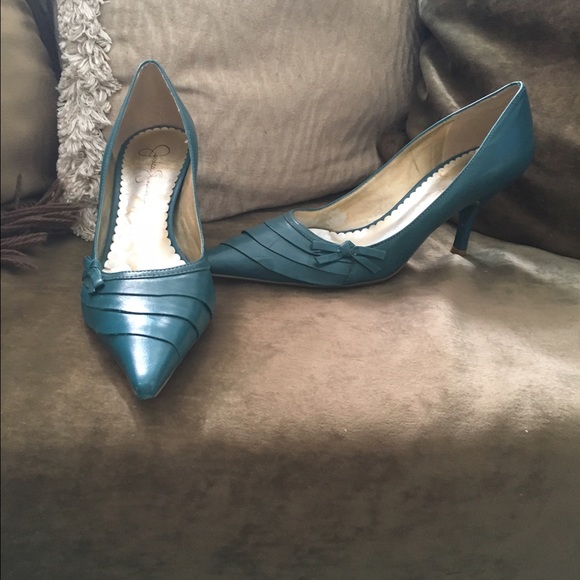 Teal short dress Heels. Very elegant