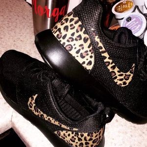 Women's 9.5 custom leopard nikes black cheetah